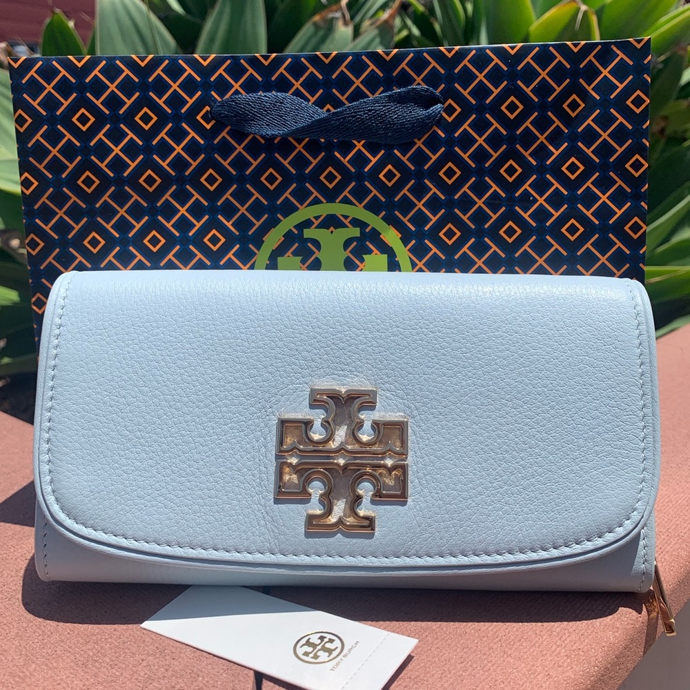 Tory Burch Britten Dup Leather Envelope Wallet - Picture 3 of 8